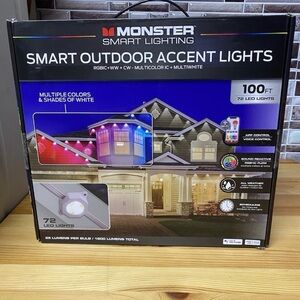 Monster Smart Permanent Outdoor Accent Lights, 100ft, 72 LED LIGHTS